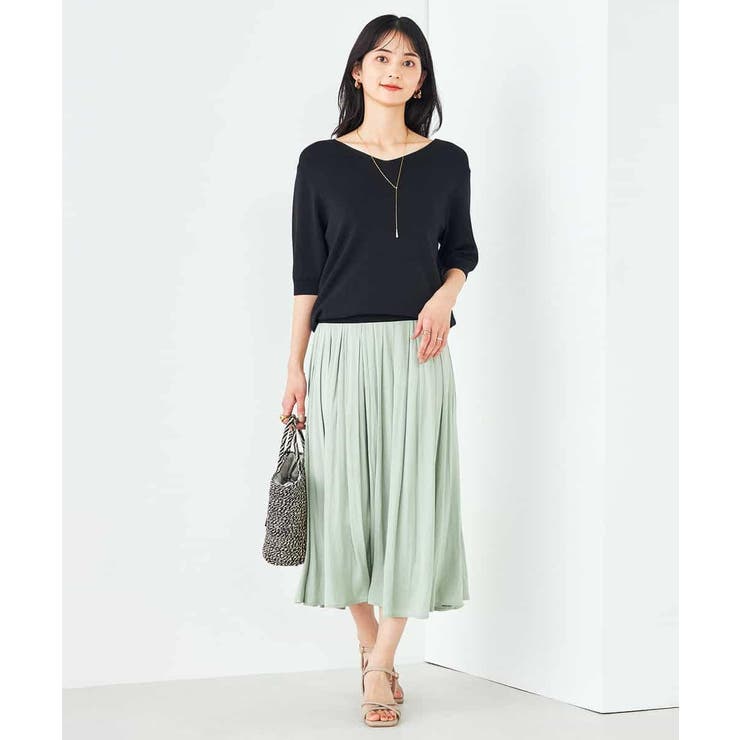 【接触冷感/UVカット/洗える】Vネックハーフスリーブ美ラクるサマーニット | a.v.v【WOMEN】 | 詳細画像15 