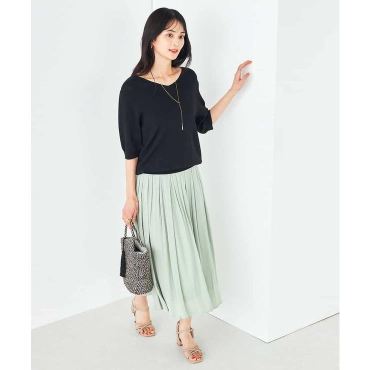 【接触冷感/UVカット/洗える】Vネックハーフスリーブ美ラクるサマーニット | a.v.v【WOMEN】 | 詳細画像17 