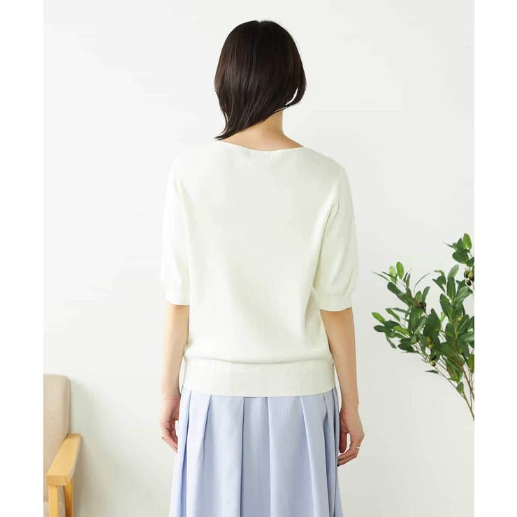 【接触冷感/UVカット/洗える】Vネックハーフスリーブ美ラクるサマーニット | a.v.v【WOMEN】 | 詳細画像22 