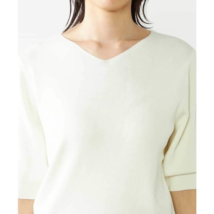 【接触冷感/UVカット/洗える】Vネックハーフスリーブ美ラクるサマーニット | a.v.v【WOMEN】 | 詳細画像23 