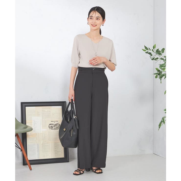 【接触冷感/UVカット/洗える】Vネックハーフスリーブ美ラクるサマーニット | a.v.v【WOMEN】 | 詳細画像3 