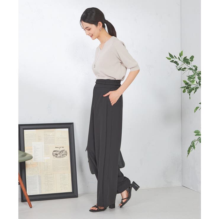 【接触冷感/UVカット/洗える】Vネックハーフスリーブ美ラクるサマーニット | a.v.v【WOMEN】 | 詳細画像4 