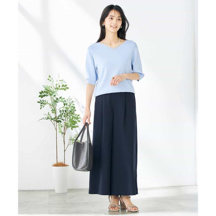 【接触冷感/UVカット/洗える】Vネックハーフスリーブ美ラクるサマーニット | a.v.v【WOMEN】 | 詳細画像40 