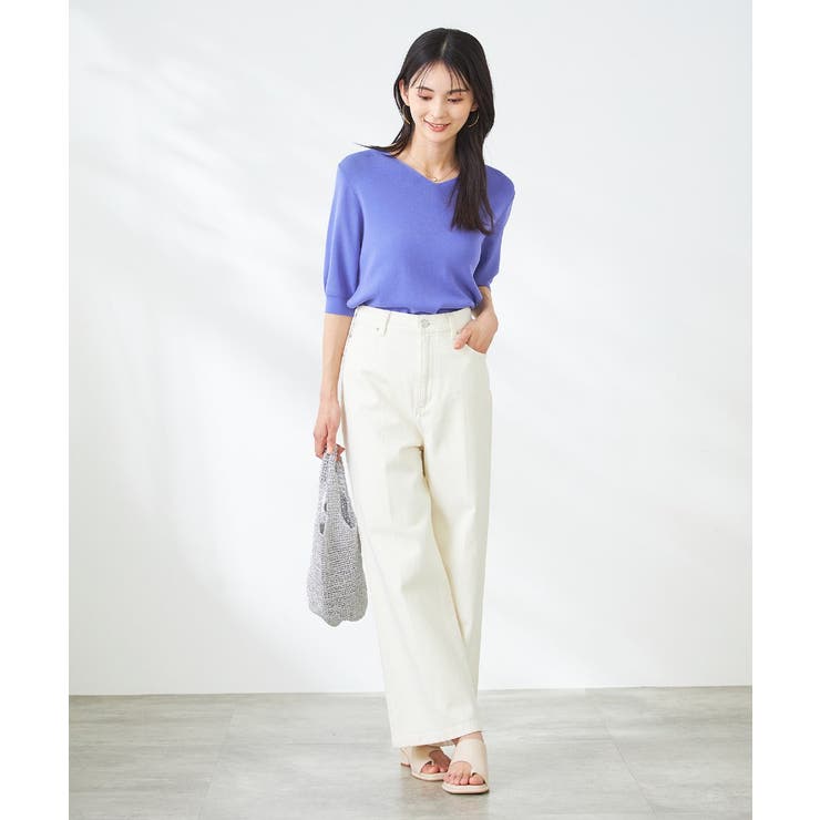 【接触冷感/UVカット/洗える】Vネックハーフスリーブ美ラクるサマーニット | a.v.v【WOMEN】 | 詳細画像47 