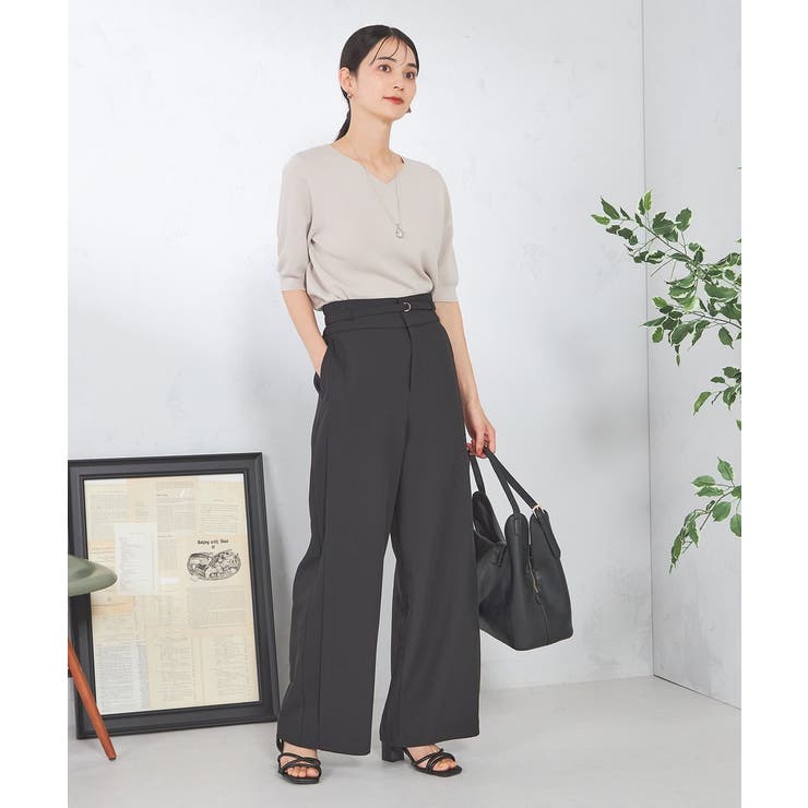 【接触冷感/UVカット/洗える】Vネックハーフスリーブ美ラクるサマーニット | a.v.v【WOMEN】 | 詳細画像5 