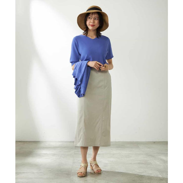 【接触冷感/UVカット/洗える】Vネックハーフスリーブ美ラクるサマーニット | a.v.v【WOMEN】 | 詳細画像50 