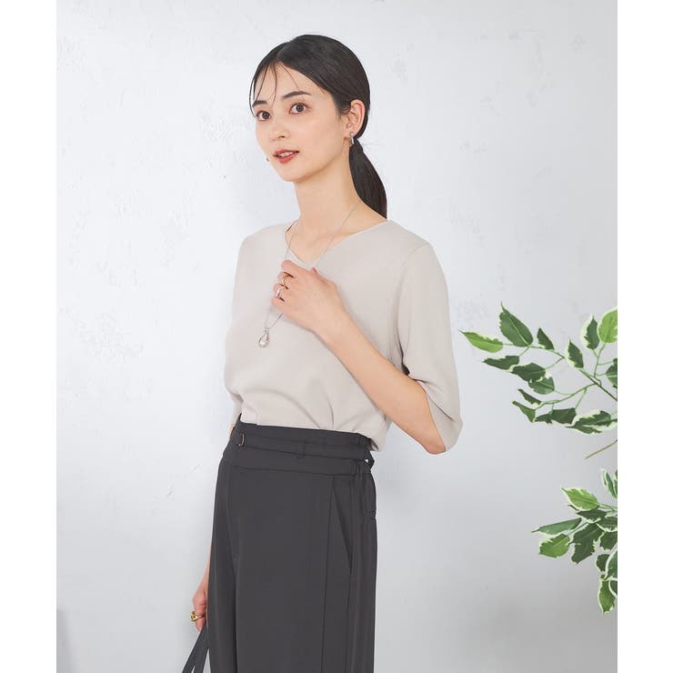 【接触冷感/UVカット/洗える】Vネックハーフスリーブ美ラクるサマーニット | a.v.v【WOMEN】 | 詳細画像51 