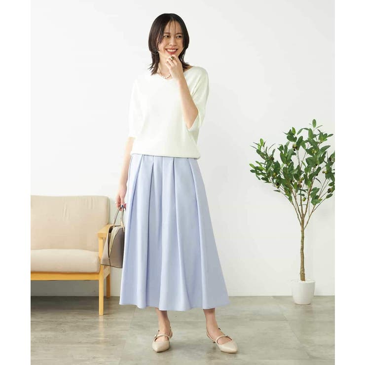 【接触冷感/UVカット/洗える】Vネックハーフスリーブ美ラクるサマーニット | a.v.v【WOMEN】 | 詳細画像8 