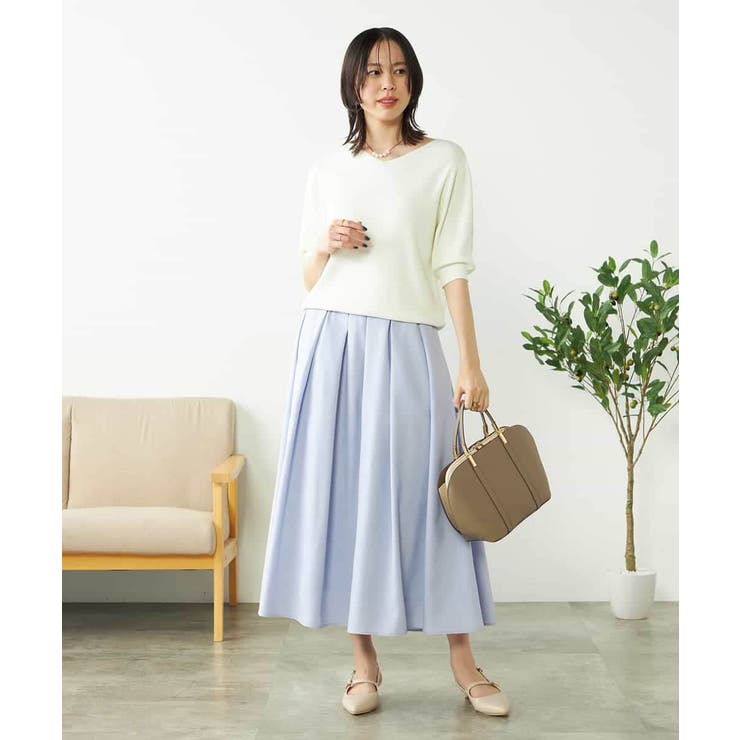 【接触冷感/UVカット/洗える】Vネックハーフスリーブ美ラクるサマーニット | a.v.v【WOMEN】 | 詳細画像9 