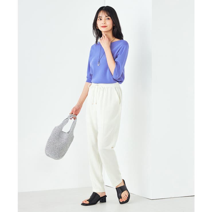 【接触冷感/UVカット/洗える】ボートネックハーフスリーブ美ラクるサマーニット | a.v.v【WOMEN】 | 詳細画像17 