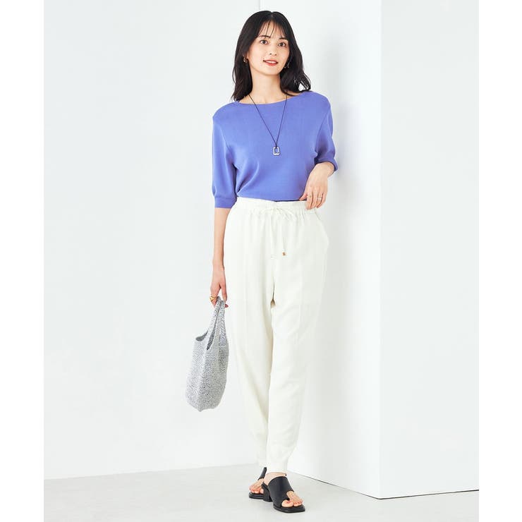 【接触冷感/UVカット/洗える】ボートネックハーフスリーブ美ラクるサマーニット | a.v.v【WOMEN】 | 詳細画像19 