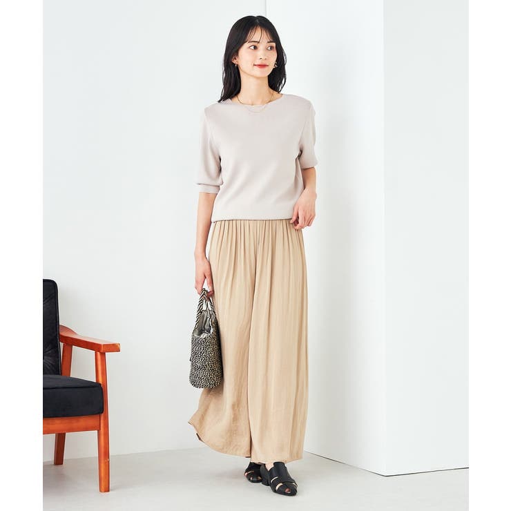 【接触冷感/UVカット/洗える】ボートネックハーフスリーブ美ラクるサマーニット | a.v.v【WOMEN】 | 詳細画像20 