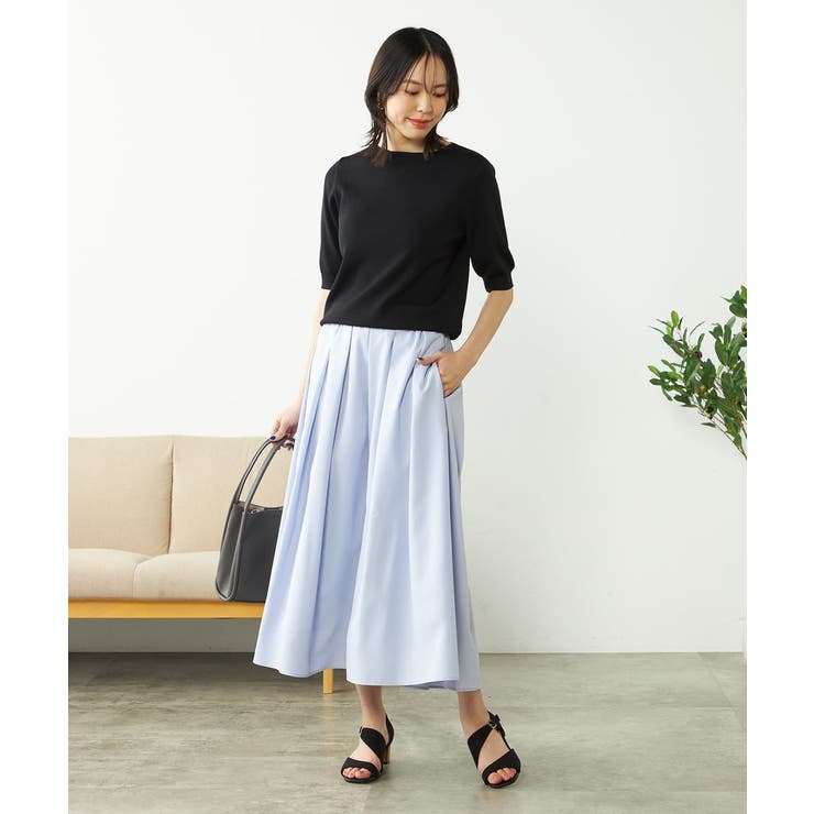 【接触冷感/UVカット/洗える】ボートネックハーフスリーブ美ラクるサマーニット | a.v.v【WOMEN】 | 詳細画像28 