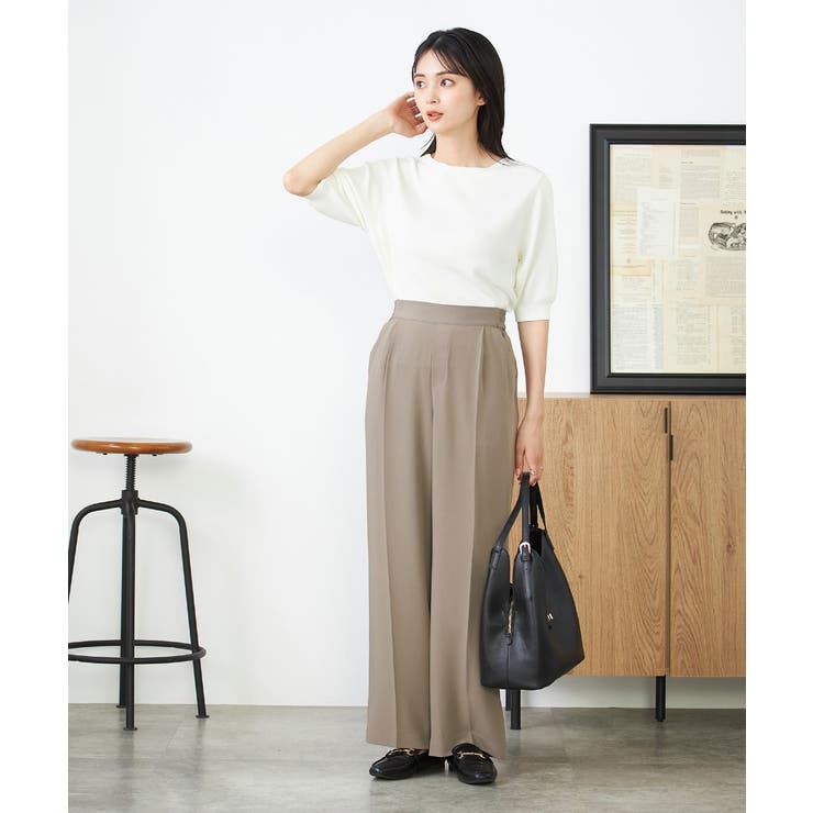 【接触冷感/UVカット/洗える】ボートネックハーフスリーブ美ラクるサマーニット | a.v.v【WOMEN】 | 詳細画像32 