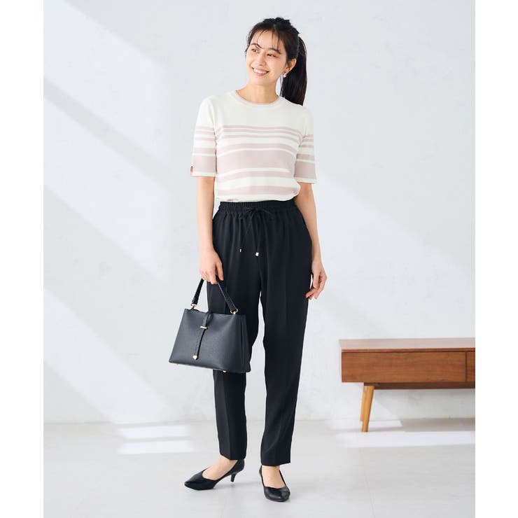 ハーフスリーブクルーネックサマーニット【洗える/接触冷感/UVカット】 | a.v.v【WOMEN】 | 詳細画像15 