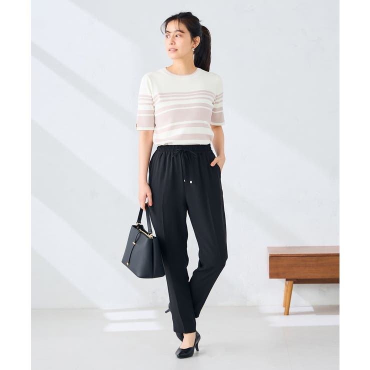 ハーフスリーブクルーネックサマーニット【洗える/接触冷感/UVカット】 | a.v.v【WOMEN】 | 詳細画像16 