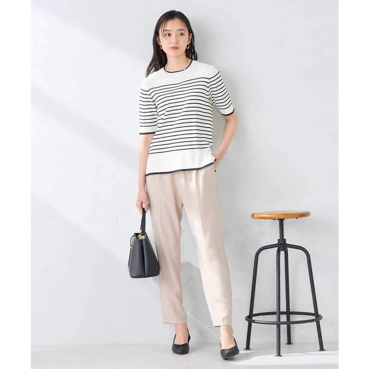 ハーフスリーブクルーネックサマーニット【洗える/接触冷感/UVカット】 | a.v.v【WOMEN】 | 詳細画像2 