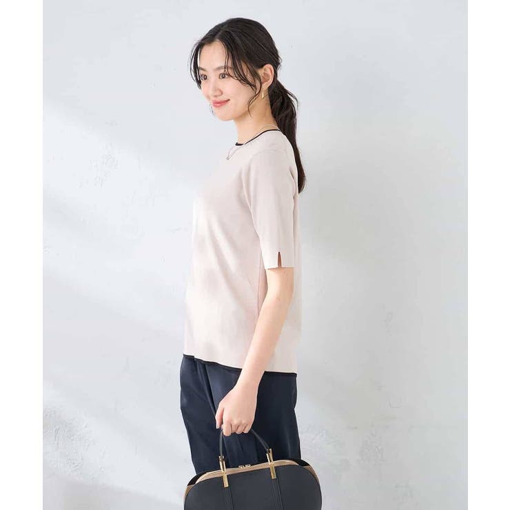 ハーフスリーブクルーネックサマーニット【洗える/接触冷感/UVカット】 | a.v.v【WOMEN】 | 詳細画像20 