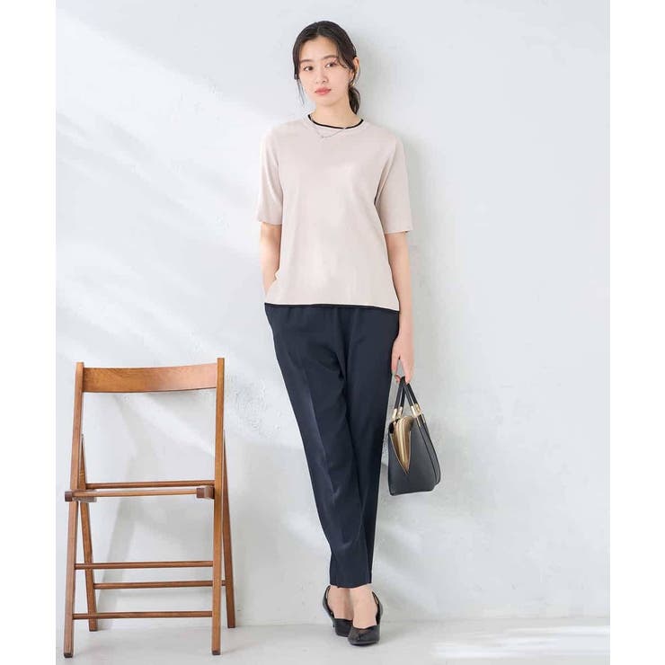 ハーフスリーブクルーネックサマーニット【洗える/接触冷感/UVカット】 | a.v.v【WOMEN】 | 詳細画像22 