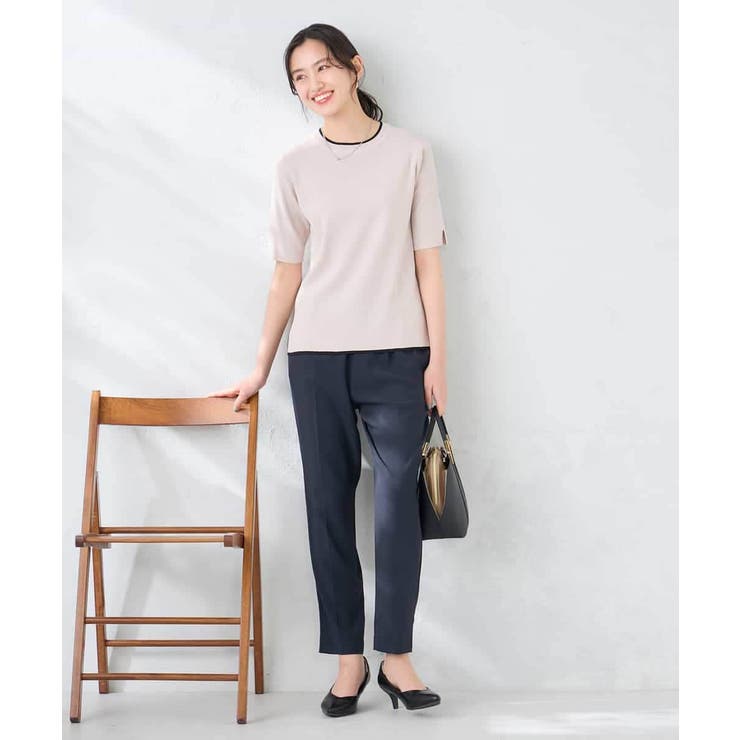 ハーフスリーブクルーネックサマーニット【洗える/接触冷感/UVカット】 | a.v.v【WOMEN】 | 詳細画像23 