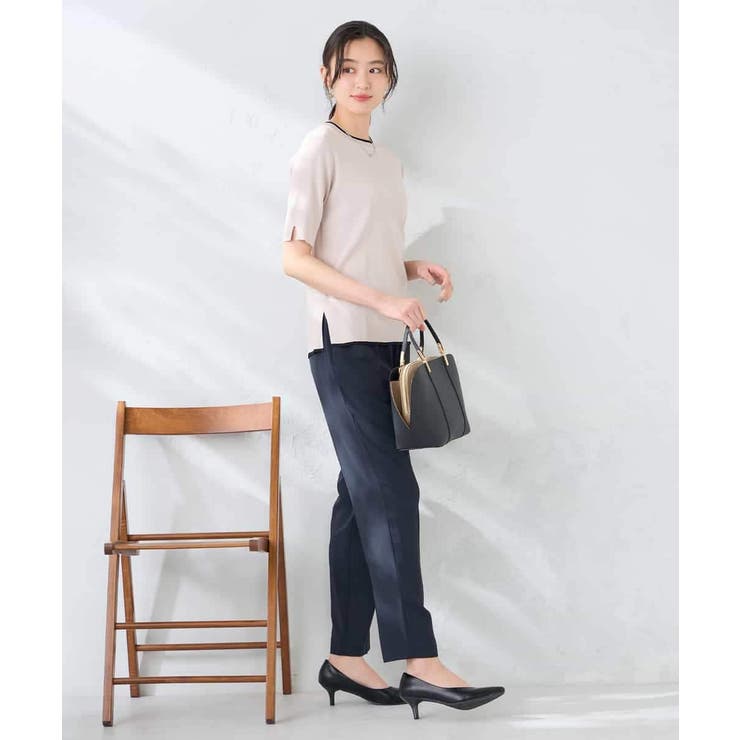 ハーフスリーブクルーネックサマーニット【洗える/接触冷感/UVカット】 | a.v.v【WOMEN】 | 詳細画像24 