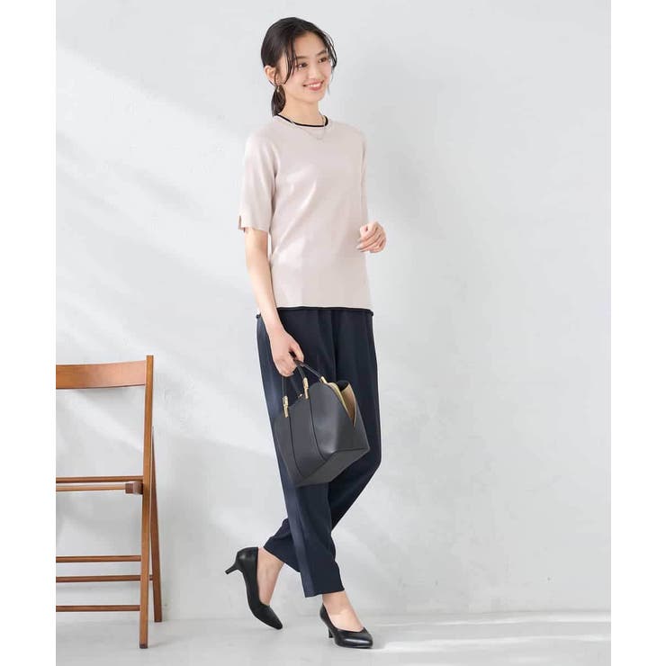 ハーフスリーブクルーネックサマーニット【洗える/接触冷感/UVカット】 | a.v.v【WOMEN】 | 詳細画像25 