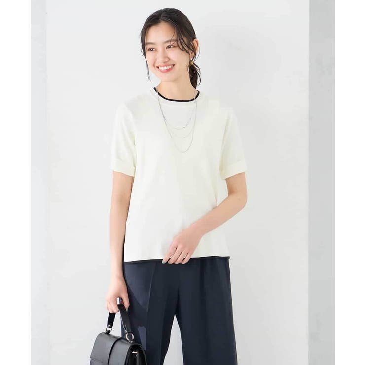 ハーフスリーブクルーネックサマーニット【洗える/接触冷感/UVカット】 | a.v.v【WOMEN】 | 詳細画像27 
