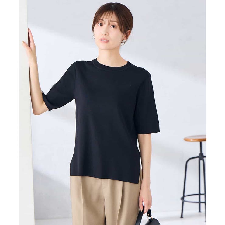 ハーフスリーブクルーネックサマーニット【洗える/接触冷感/UVカット】 | a.v.v【WOMEN】 | 詳細画像31 