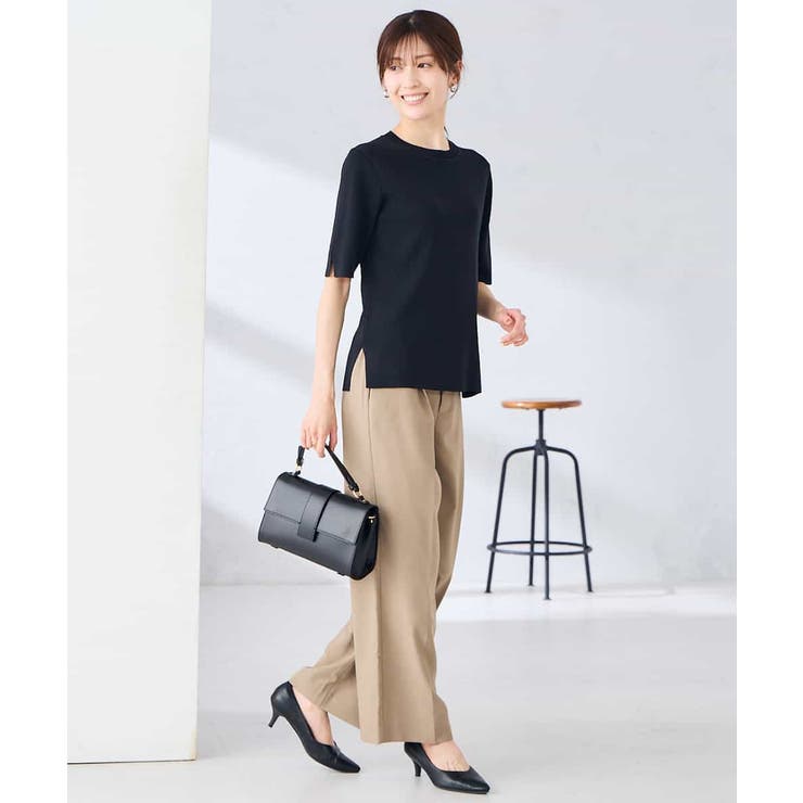 ハーフスリーブクルーネックサマーニット【洗える/接触冷感/UVカット】 | a.v.v【WOMEN】 | 詳細画像33 