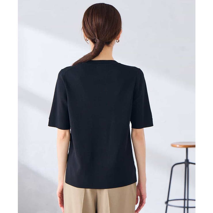 ハーフスリーブクルーネックサマーニット【洗える/接触冷感/UVカット】 | a.v.v【WOMEN】 | 詳細画像37 