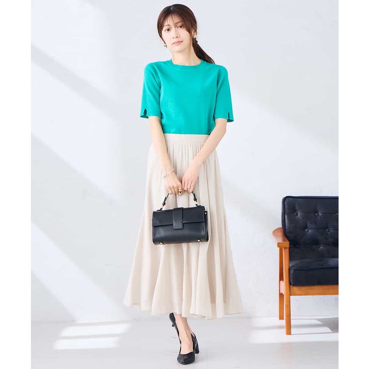 ハーフスリーブクルーネックサマーニット【洗える/接触冷感/UVカット】 | a.v.v【WOMEN】 | 詳細画像48 