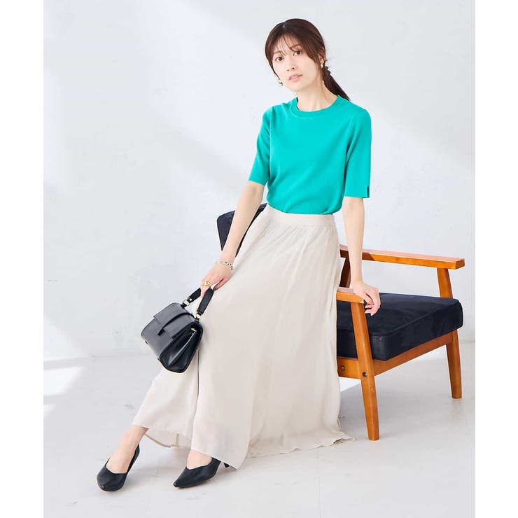 ハーフスリーブクルーネックサマーニット【洗える/接触冷感/UVカット】 | a.v.v【WOMEN】 | 詳細画像50 