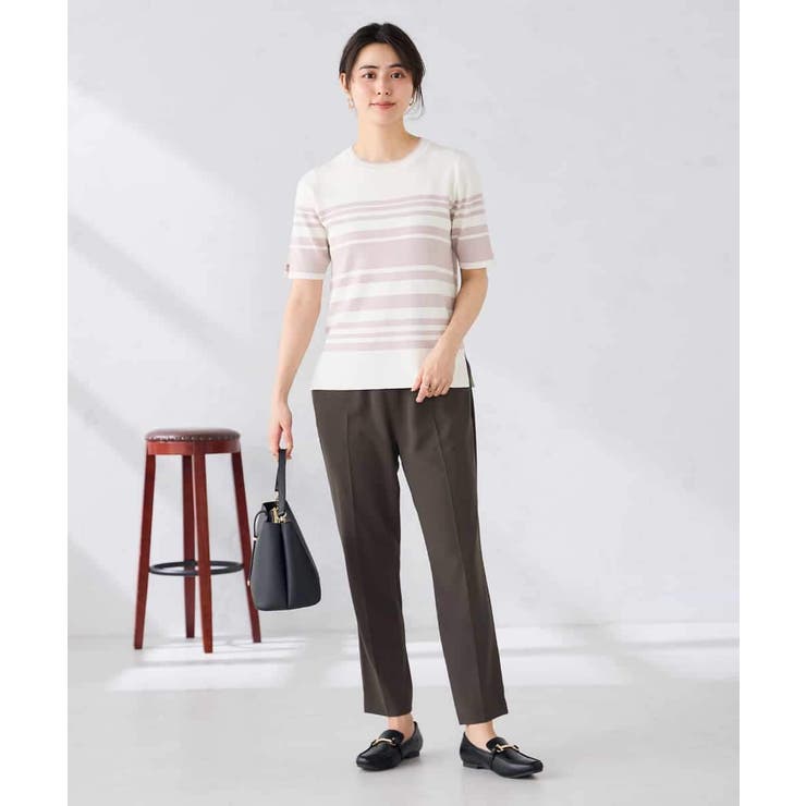 ハーフスリーブクルーネックサマーニット【洗える/接触冷感/UVカット】 | a.v.v【WOMEN】 | 詳細画像6 