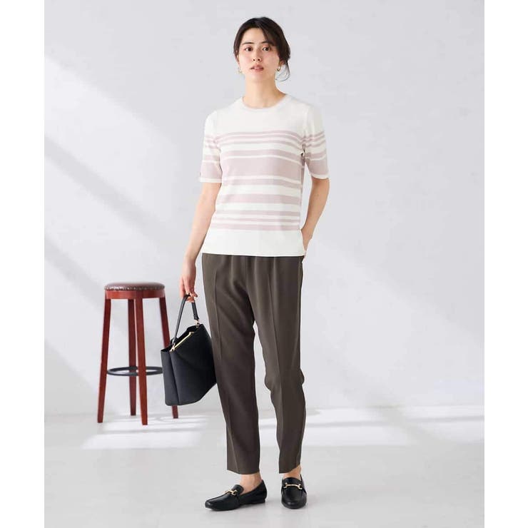 ハーフスリーブクルーネックサマーニット【洗える/接触冷感/UVカット】 | a.v.v【WOMEN】 | 詳細画像8 