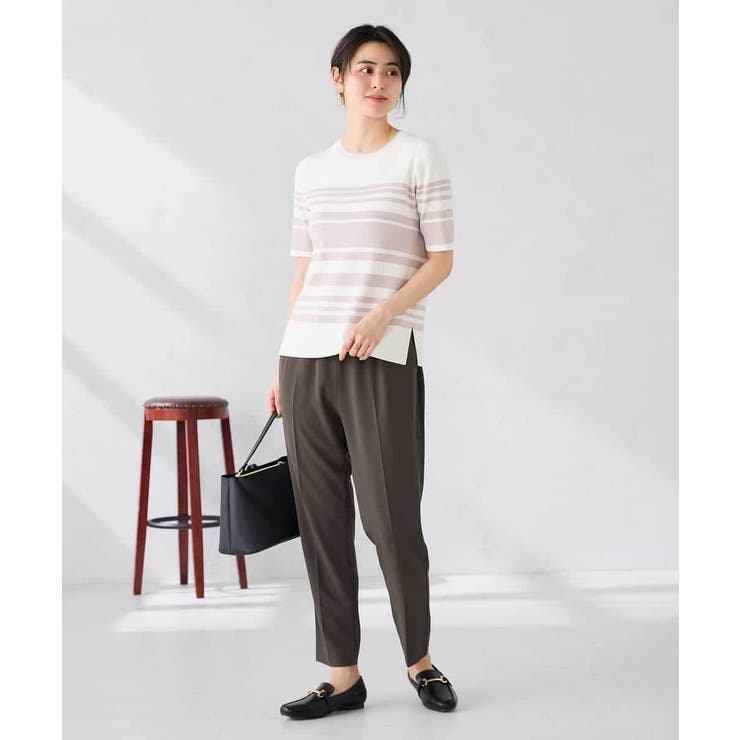 ハーフスリーブクルーネックサマーニット【洗える/接触冷感/UVカット】 | a.v.v【WOMEN】 | 詳細画像9 