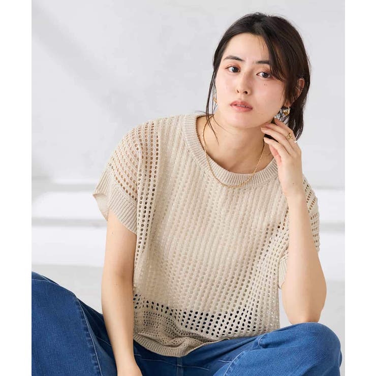 ラメ混メッシュニット | a.v.v【WOMEN】 | 詳細画像22 