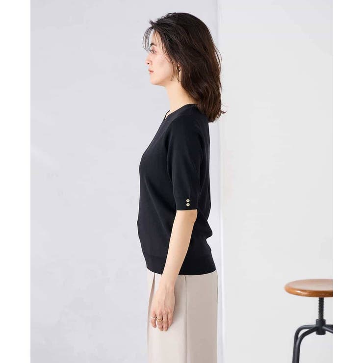 ハーフスリーブVネックサマーニット【WEB限定/洗える/接触冷感/UVカット】 | a.v.v【WOMEN】 | 詳細画像34 