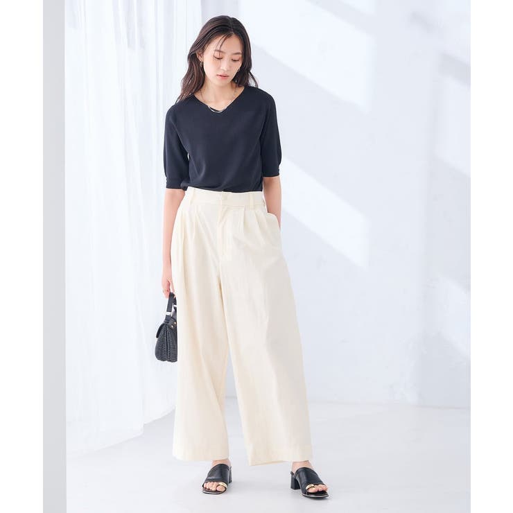 ハーフスリーブVネックサマーニット【WEB限定/洗える/接触冷感/UVカット】 | a.v.v【WOMEN】 | 詳細画像43 