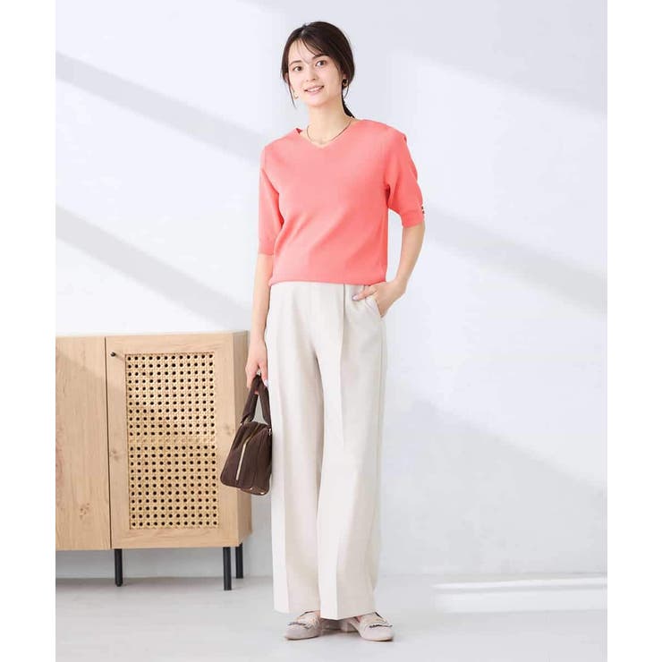 ハーフスリーブVネックサマーニット【WEB限定/洗える/接触冷感/UVカット】 | a.v.v【WOMEN】 | 詳細画像9 
