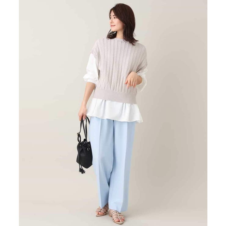 【2SET/洗える】ニットベスト＋ペプラムブラウス | a.v.v【WOMEN】 | 詳細画像15 