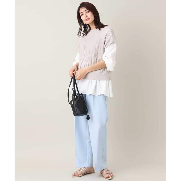 【2SET/洗える】ニットベスト＋ペプラムブラウス | a.v.v【WOMEN】 | 詳細画像16 