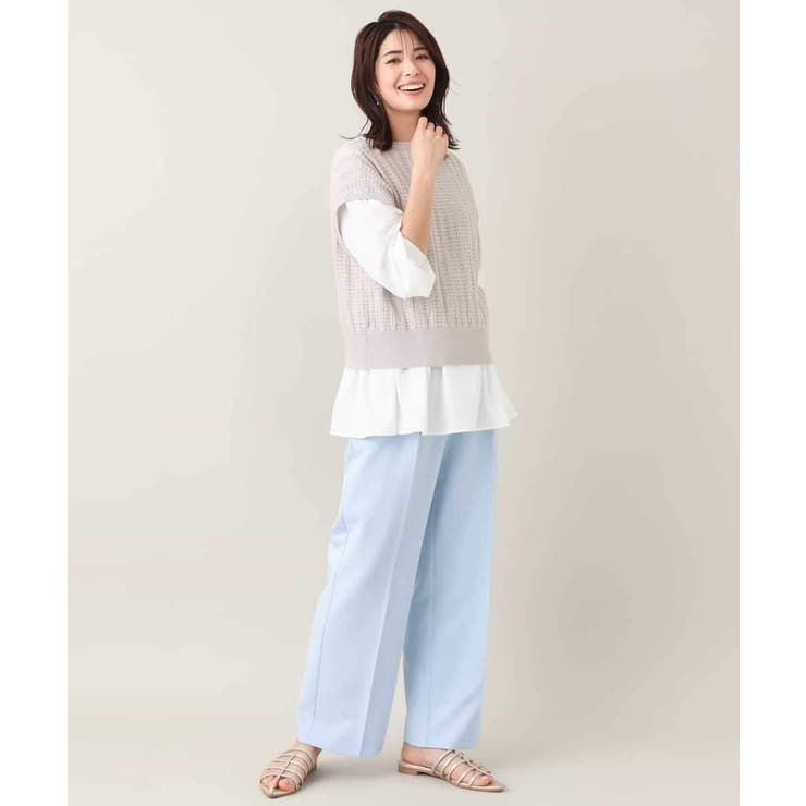 【2SET/洗える】ニットベスト＋ペプラムブラウス | a.v.v【WOMEN】 | 詳細画像17 