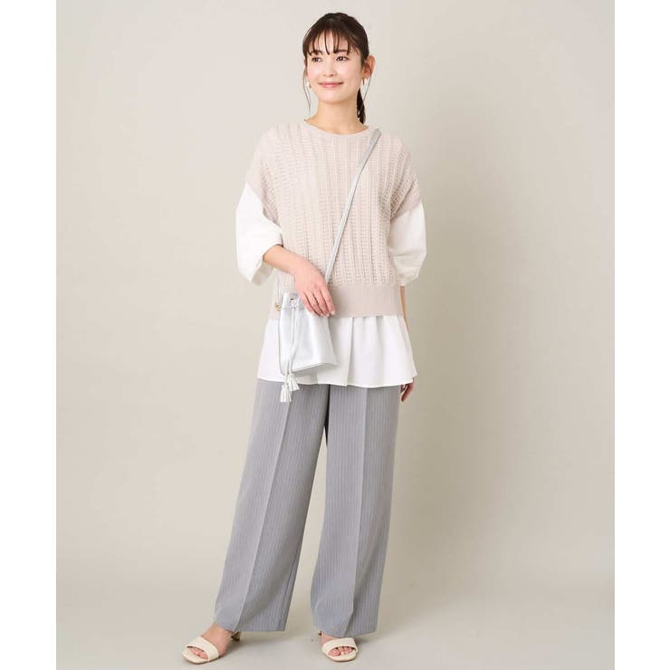 【2SET/洗える】ニットベスト＋ペプラムブラウス | a.v.v【WOMEN】 | 詳細画像21 