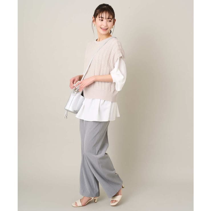 【2SET/洗える】ニットベスト＋ペプラムブラウス | a.v.v【WOMEN】 | 詳細画像22 