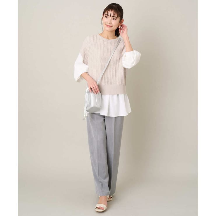【2SET/洗える】ニットベスト＋ペプラムブラウス | a.v.v【WOMEN】 | 詳細画像23 