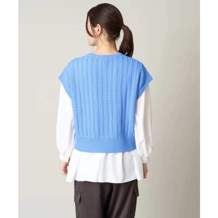 【2SET/洗える】ニットベスト＋ペプラムブラウス | a.v.v【WOMEN】 | 詳細画像43 