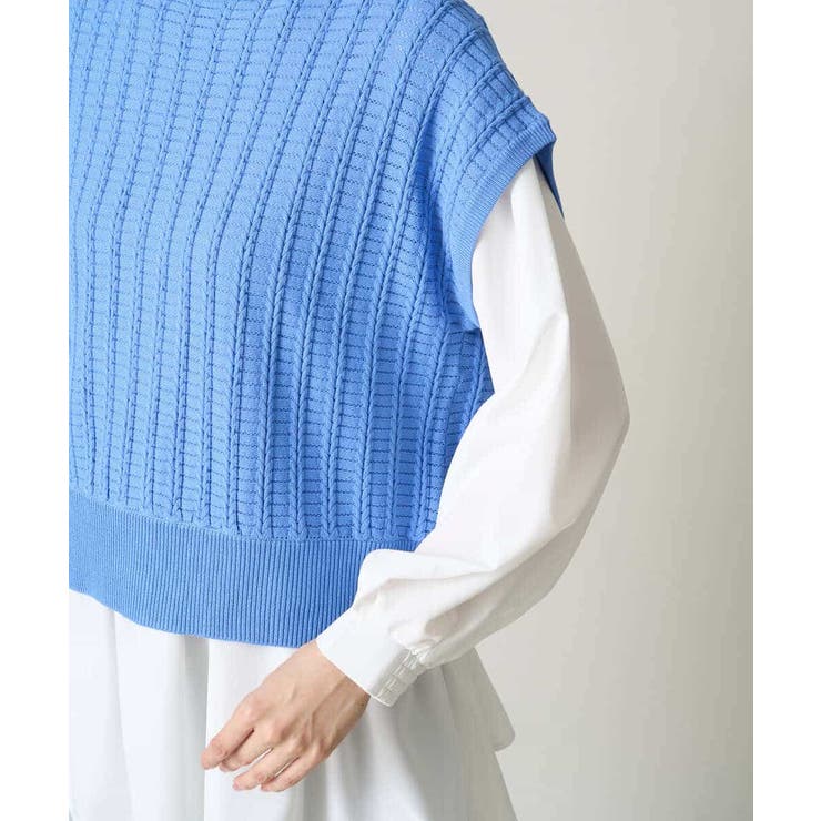 【2SET/洗える】ニットベスト＋ペプラムブラウス | a.v.v【WOMEN】 | 詳細画像45 