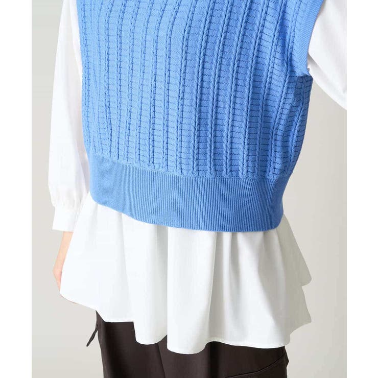 【2SET/洗える】ニットベスト＋ペプラムブラウス | a.v.v【WOMEN】 | 詳細画像46 