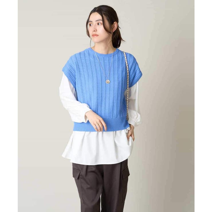 【2SET/洗える】ニットベスト＋ペプラムブラウス | a.v.v【WOMEN】 | 詳細画像60 