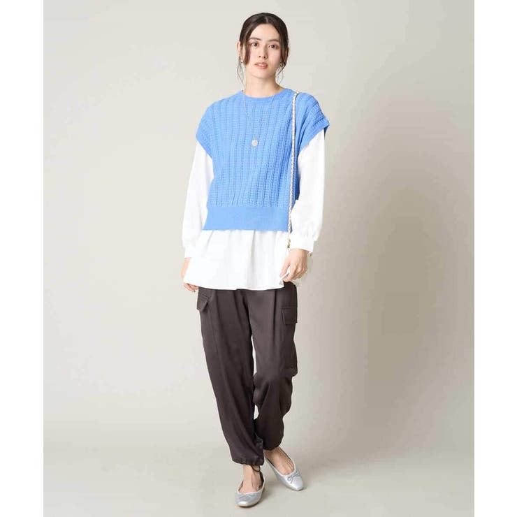 【2SET/洗える】ニットベスト＋ペプラムブラウス | a.v.v【WOMEN】 | 詳細画像62 